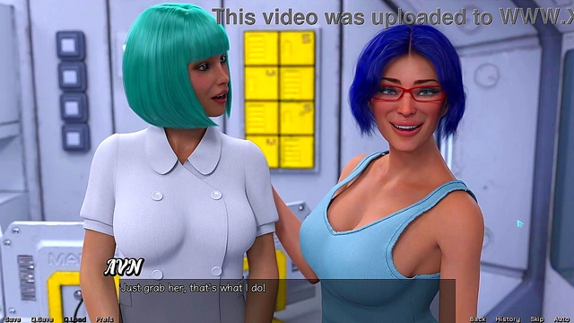 Blue-Haired MILF Craves Threesome With Busty Doc & You In Sexy 3D Hentai Adventure