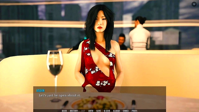Cute 3D Anime Babe Seduces in Sexy Outfit for Footjob Restaurant Sex Scene