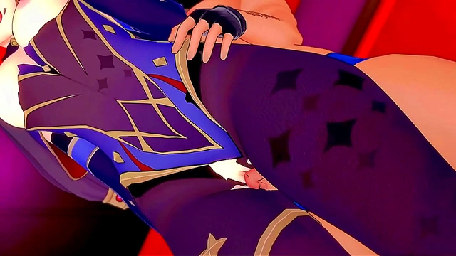Mona from Genshin Impact Gives Seductive Handjob With Passionate Touches