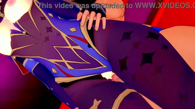 Mona from Genshin Impact Gives Seductive Handjob With Passionate Touches