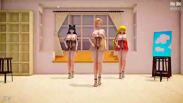 RWBY MMD Hentai – Seductive Anime Girls Engage in steamy Action