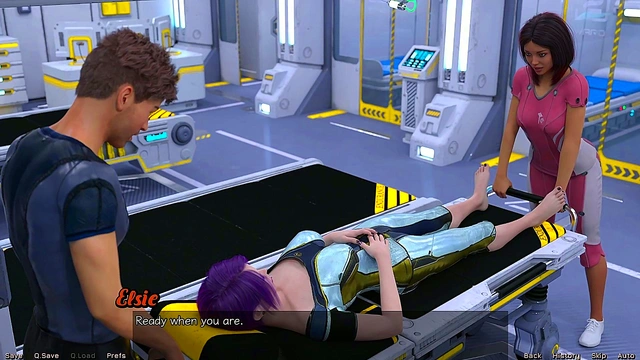 Shy Emo Teen Gets Rescued In Space For Busty Hentai Game Adventure