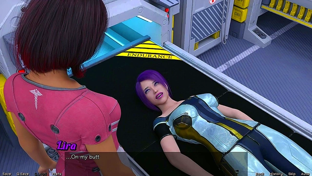 Shy Emo Teen Gets Rescued In Space For Busty Hentai Game Adventure