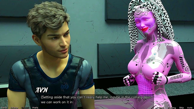 Shy Emo Teen Gets Rescued In Space For Busty Hentai Game Adventure