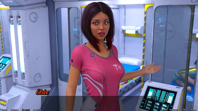 Shy Emo Teen Gets Rescued In Space For Busty Hentai Game Adventure