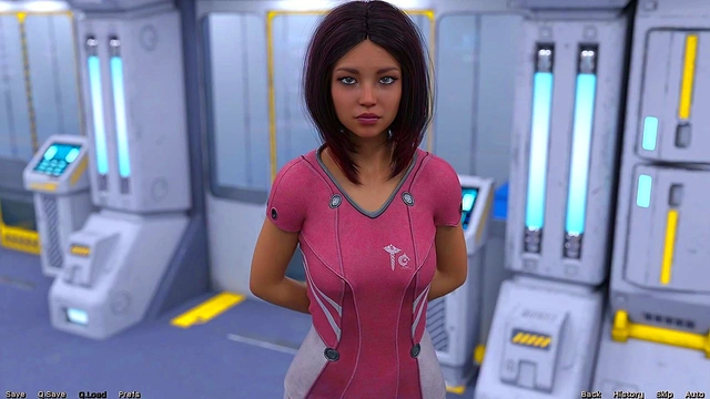 Big-Busted MILF Stretches Out Seductively in Sexy Space Adventure