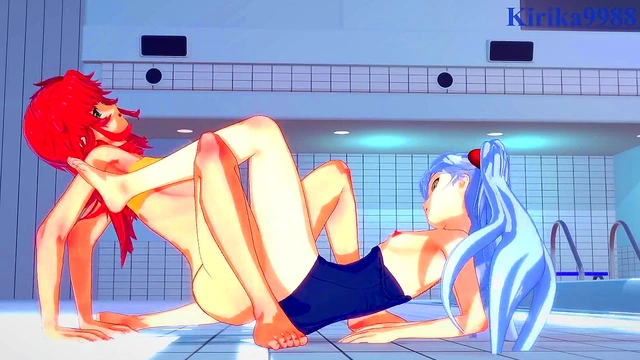 Ruri Hoshino & Festenia Muse Seductive Lesbian Play in Anime Outfits