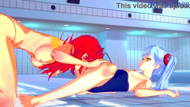 Ruri Hoshino & Festenia Muse Seductive Lesbian Play in Anime Outfits