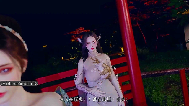 Chinese Style Beauty Seduces Thin Old Man for Passionate 3D Hentai Action