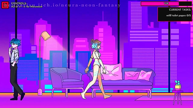Cute Anime Babe Seduces You in Erotic Neon Fantasy Day 7