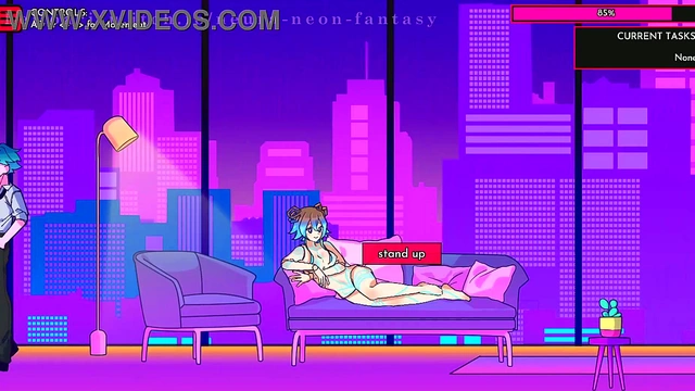Cute Anime Babe Seduces You in Erotic Neon Fantasy Day 7