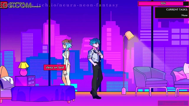 Cute Anime Babe Seduces You in Erotic Neon Fantasy Day 7