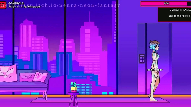 Cute Anime Babe Seduces You in Erotic Neon Fantasy Day 7