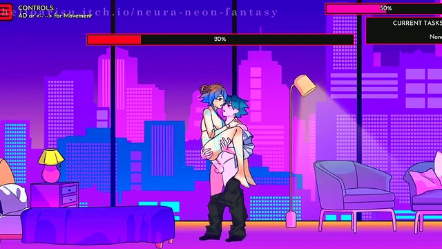 Cute Anime Babe Seduces You in Erotic Neon Fantasy Day 7
