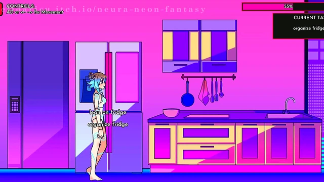 Cute Anime Babe Seduces You in Erotic Neon Fantasy Day 7