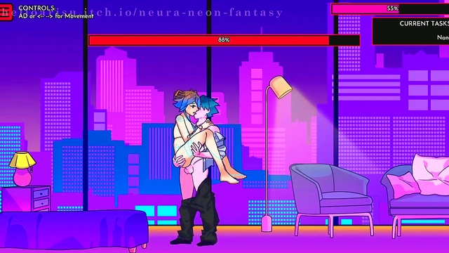 Cute Anime Babe Seduces You in Erotic Neon Fantasy Day 7