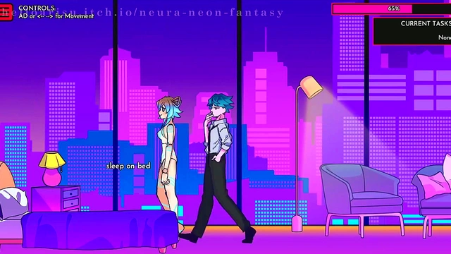 Cute Anime Babe Seduces You in Erotic Neon Fantasy Day 7