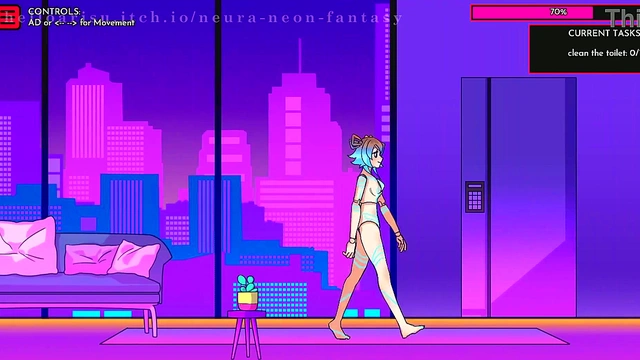 Cute Anime Babe Seduces You in Erotic Neon Fantasy Day 7
