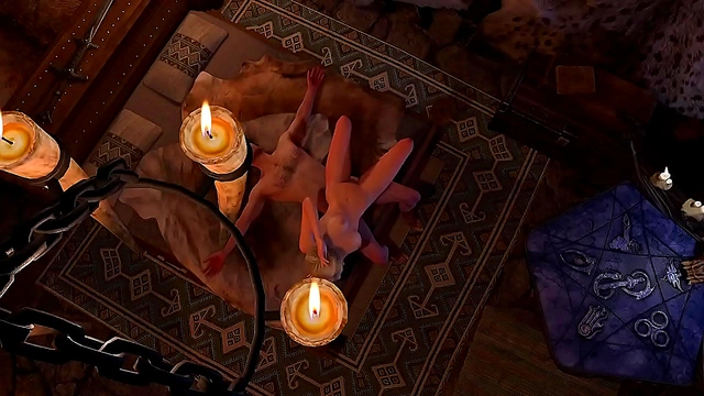 Slender Blonde Rides Cock Sideways in Sexy 3D SkyrimPorn Parody