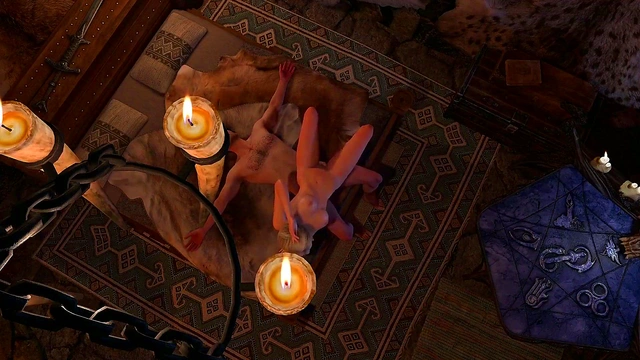 Slender Blonde Rides Cock Sideways in Sexy 3D SkyrimPorn Parody