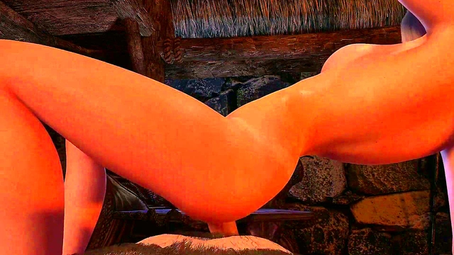 Slender Blonde Rides Cock Sideways in Sexy 3D SkyrimPorn Parody