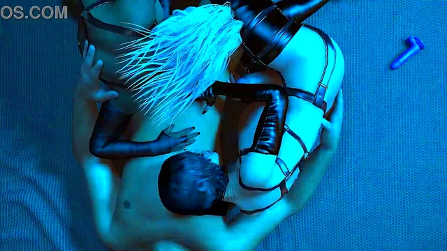 Spooing With Two Busty Ladyboys for Bareback Blowjobs & Intercourse