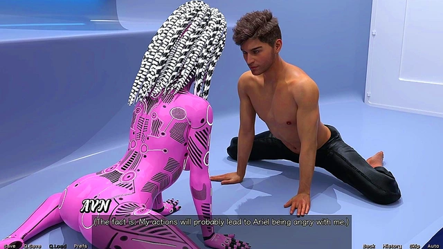 Sexy Yoga Session With Busty AI Robot In Stranded Space Adventure