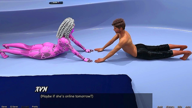 Sexy Yoga Session With Busty AI Robot In Stranded Space Adventure