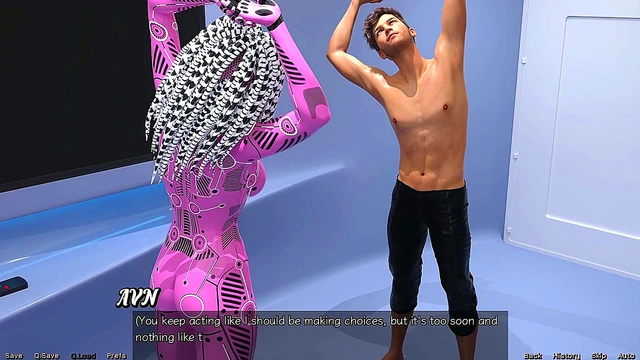 Sexy Yoga Session With Busty AI Robot In Stranded Space Adventure