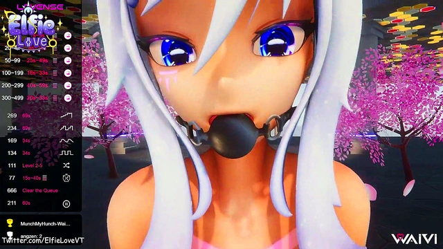 Hentai VTuberElfie Gets Double Penetration Ahegao Squirt VR Action