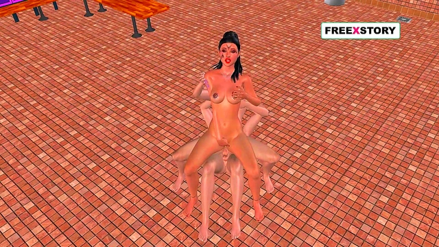 Cute 3D Anime Girl Enjoys Threesome Sex With Two Men In Exciting Positions
