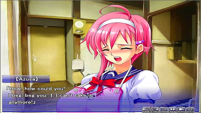 Peeking Through The Peephole At Busty Anime Girls In Love Apartment Scene