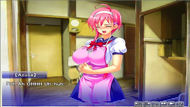 Peeking Through The Peephole At Busty Anime Girls In Love Apartment Scene