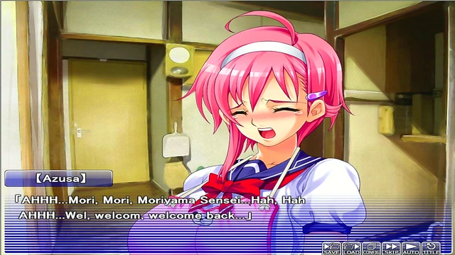 Peeking Through The Peephole At Busty Anime Girls In Love Apartment Scene