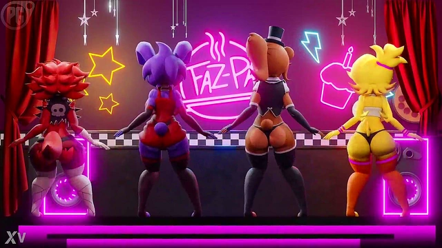 Foxy Fredina Dances Seductively at Nightclub in 3D Anime Furry Fantasy