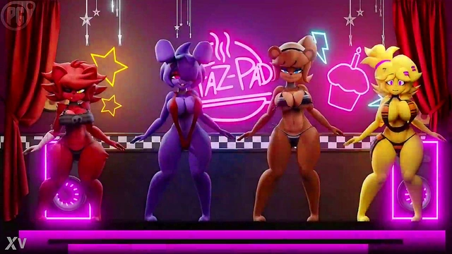 Foxy Fredina Dances Seductively at Nightclub in 3D Anime Furry Fantasy
