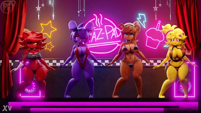 Foxy Fredina Dances Seductively at Nightclub in 3D Anime Furry Fantasy