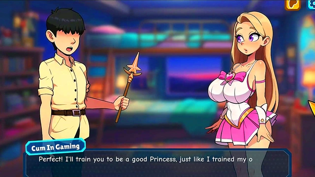 Bratty Princess Sophia Strips Naked for Busty Anime Action