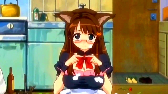 Sloppy Furry Cat Cleans Up With Hot Hentai Action