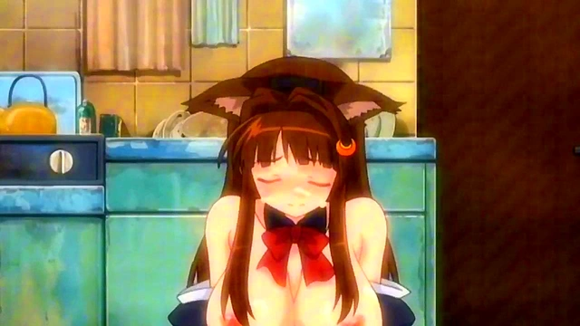 Sloppy Furry Cat Cleans Up With Hot Hentai Action