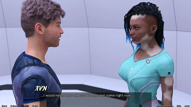 Hot Busty Vitiligo Girl Gives Intense Blowjob In Stranded Space Game