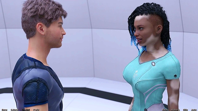 Hot Busty Vitiligo Girl Gives Intense Blowjob In Stranded Space Game