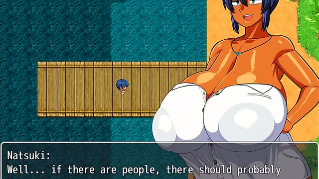 Tanned Busty Natsuki Helps Captain Jerk Off With Sexy Outfits & Giant Tits