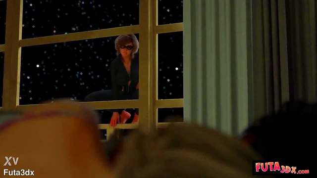 Big-Busted Futanari Babe Duo Engage in Hot Stand-Fuck Threesome'action