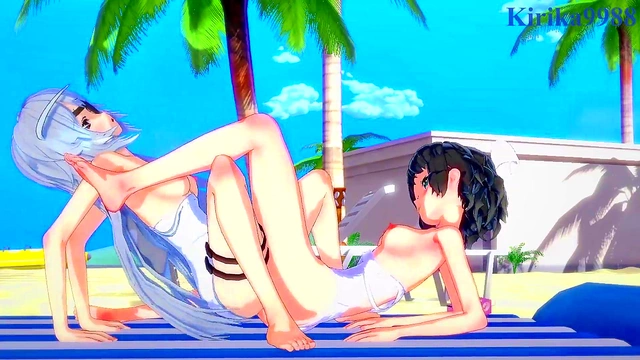 Miku Kohinata & Laura Bodewig Lesbian Fun in 3D Anime Sexy Outfits