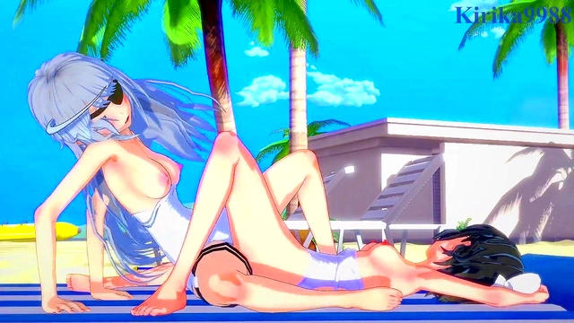 Miku Kohinata & Laura Bodewig Lesbian Fun in 3D Anime Sexy Outfits