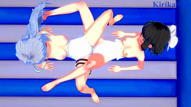 Miku Kohinata & Laura Bodewig Lesbian Fun in 3D Anime Sexy Outfits