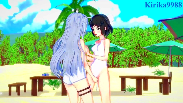 Miku Kohinata & Laura Bodewig Lesbian Fun in 3D Anime Sexy Outfits