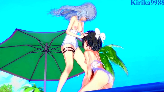 Miku Kohinata & Laura Bodewig Lesbian Fun in 3D Anime Sexy Outfits