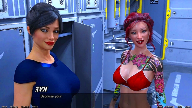 Big-Titted MILF Craves Attention In Stranded Space Anime Game Adventure